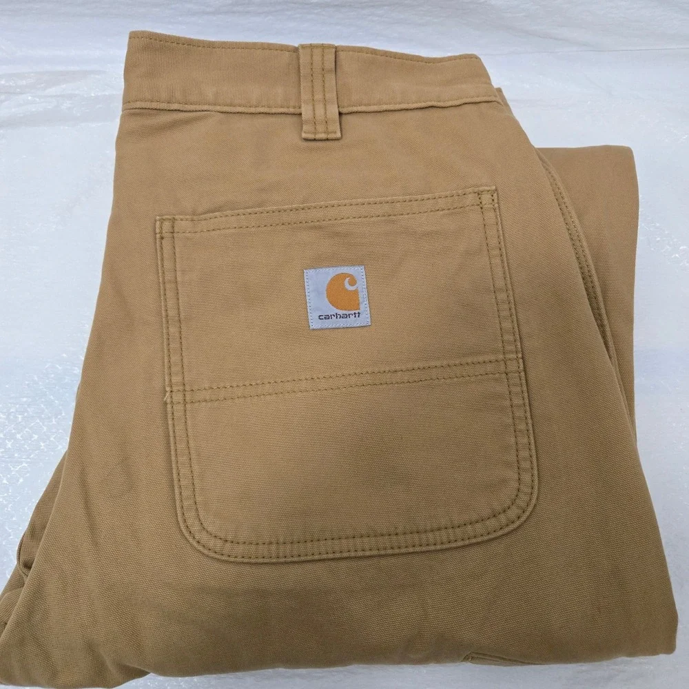 Carhartt Relaxed Fit Double Front Work Pants 34x34 Brown Duck Canvas Trousers